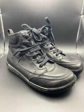 Footprints by Birkenstock Hiking/Combat Boots Black Leather Made in Portugal -40